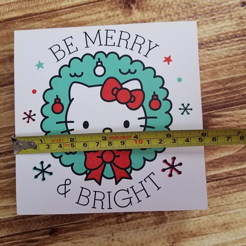 Hello Kitty Holiday Wall Sign Plaque Be Merry & Bright Christmas Wreath Sanrio